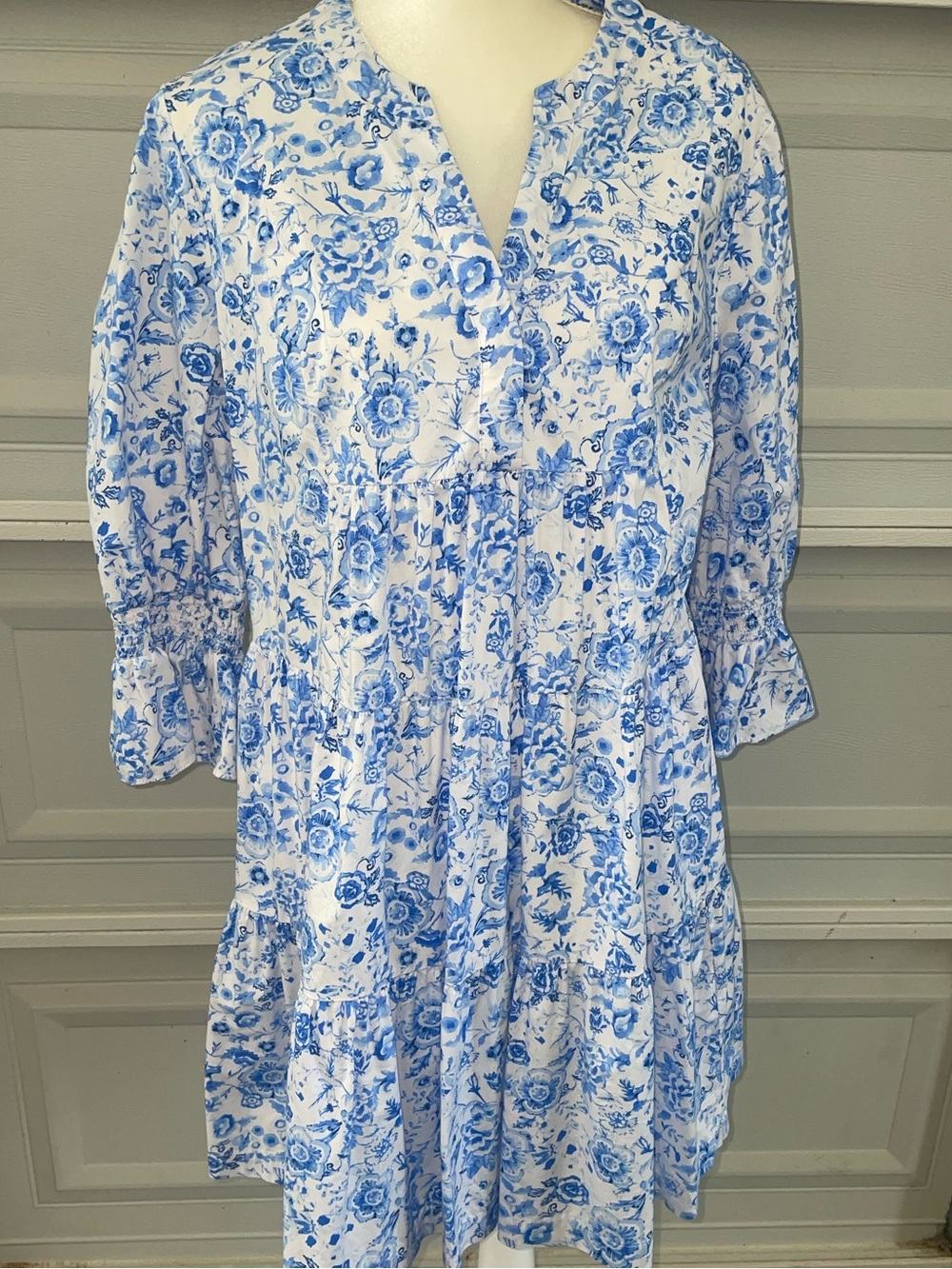 Crown & Ivy Blue Floral Tiered Women’s Dress